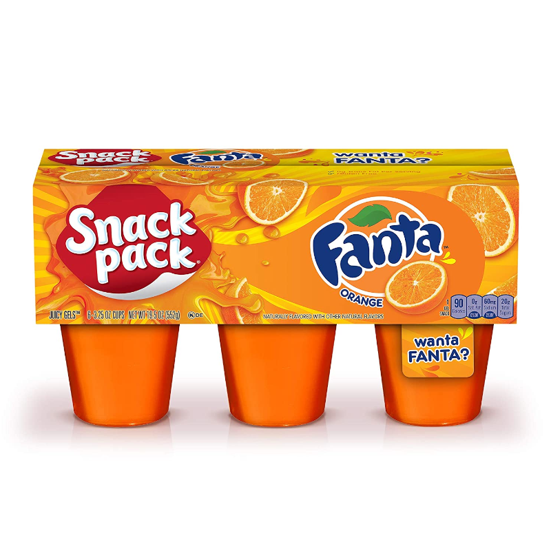 Snack Pack Fanta Orange Juicy Gels Jelly - 6 Cups - 19.5oz (552g)
