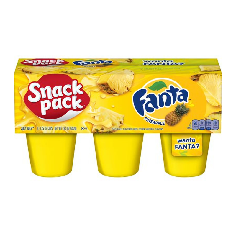 Snack Pack Fanta Pineapple Juicy Gels - 6 Cups - 19.5oz (552g) - Best before 13th July 2022