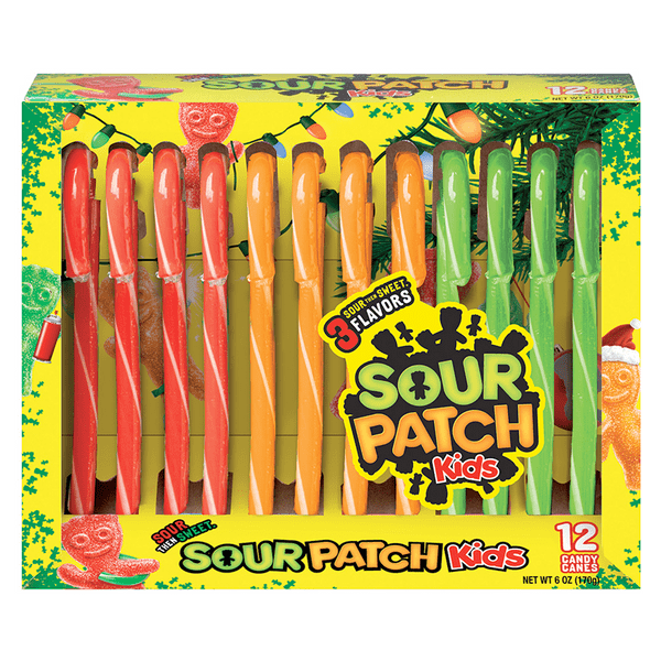 Sour Patch Kids Candy Canes - 6oz (170g) [Christmas]