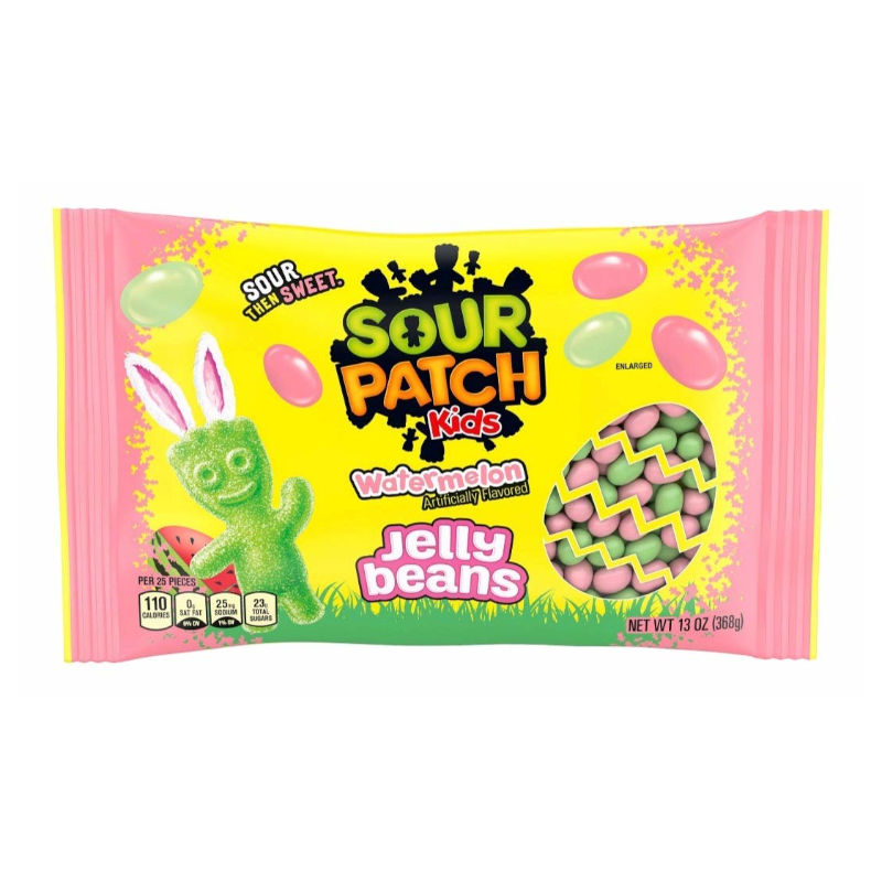 Sour Patch Watermelon Jelly Beans - 13oz (368g) - Large bags - Best before 9th June 2022