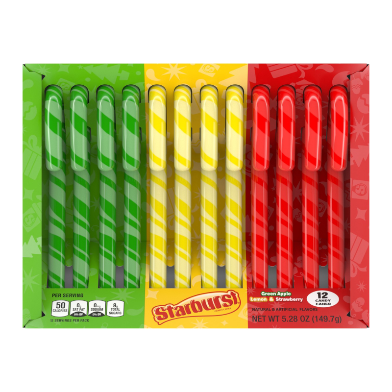 Starburst Assorted Candy Canes - 5.28oz (149.7g) [Christmas]