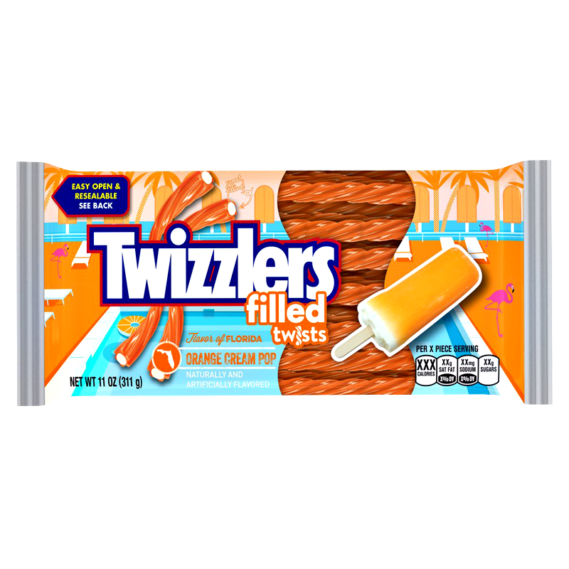 Twizzlers Flavour of Florida - Orange Cream Pop Filled Twists 11oz (311g)
