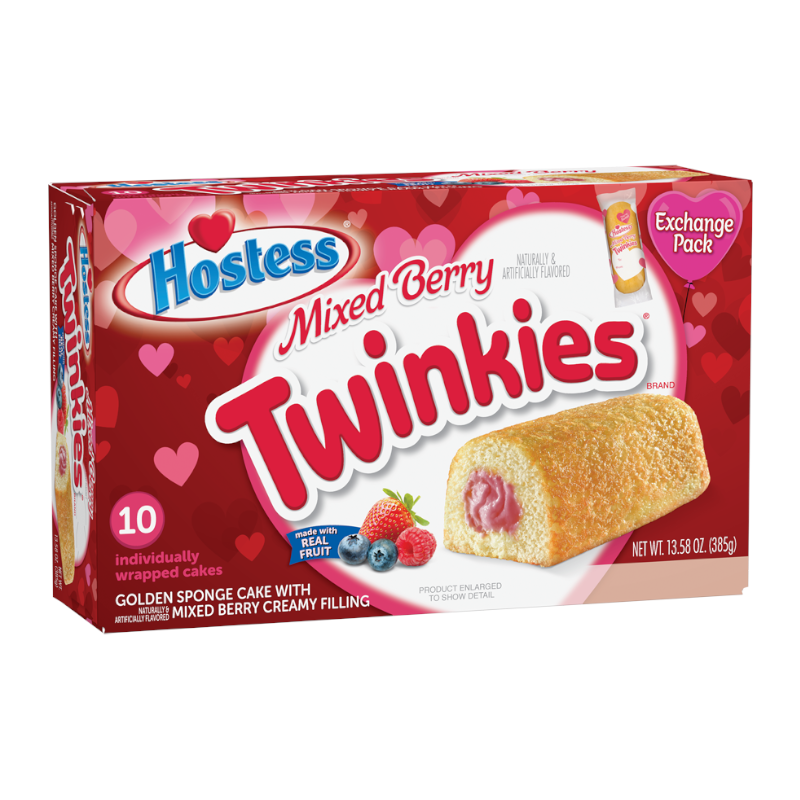 Hostess Valentine's Mixed Berry Twinkies -  SINGLE CAKE