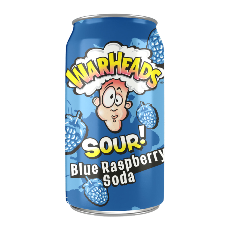 Warheads SOUR! Blue Raspberry Soda - 12oz (355ml)