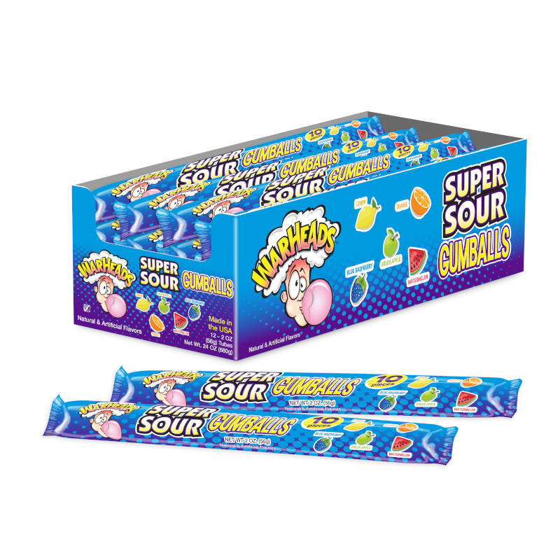 Warheads Super Sour Gumball Tubes - 1oz (28g)